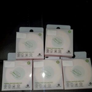 5 Thermal Sticker Label Tape Pink - 14x30mm